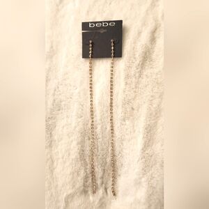 NWT Bebe Long Crystal Earrings